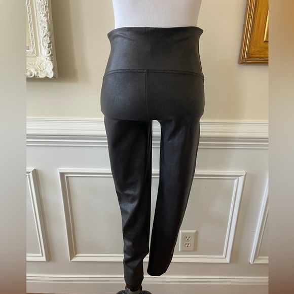 New Anthropologie Spanx Faux Leather Leggings Black Large - Picture 5 of 8